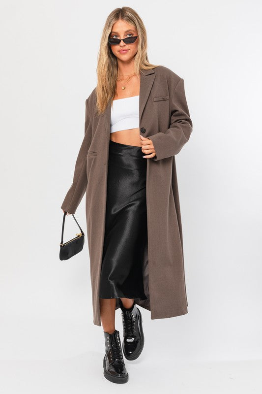 Straight Blazer Long Coat