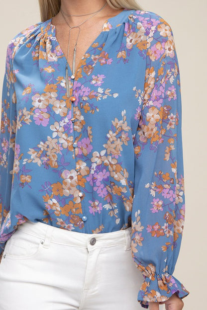 Floral chiffon blouse