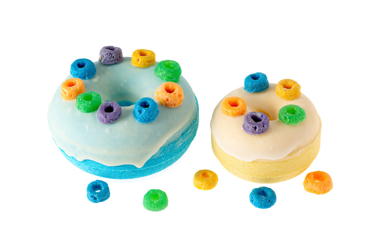 Colorful Fruit Loops Donut Bath Bomb Foaming Bath Soak-0