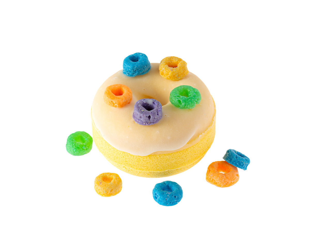 Colorful Fruit Loops Donut Bath Bomb Foaming Bath Soak-2